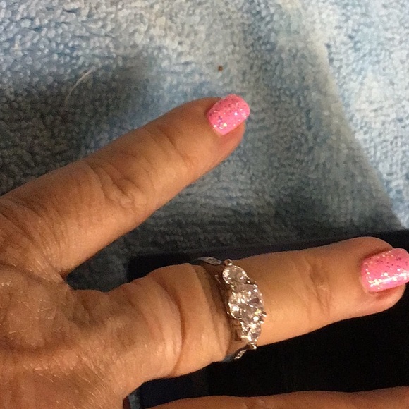 White Sapphire/Sterling Silver Round Cut Ring - Picture 3 of 14